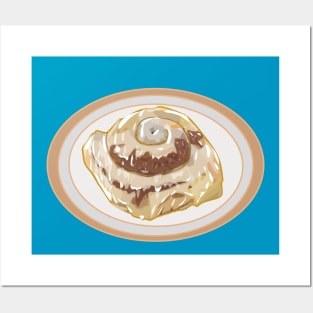 Cinnamon roll cartoon illustration Posters and Art